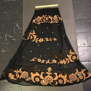 Long sheer net skirt